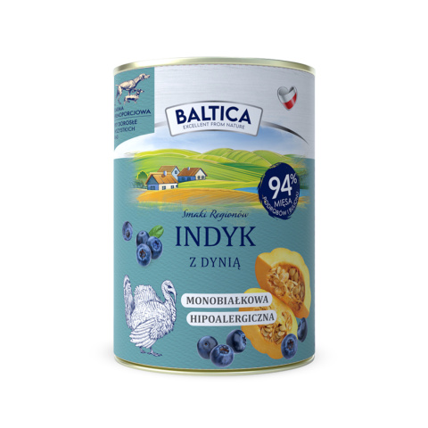 BALTICA - Karma mokra Indyk z dynią 400g BALTICA - Karma mokra Indyk z dynią 400g
