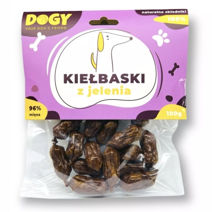 DOGY - KIEŁBASKI Z JELENIA DLA PSA100g