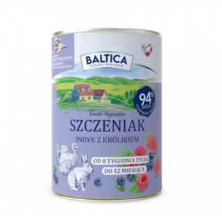 Baltica - Karma mokra dla szczeniąt Indyk z królikiem 400g