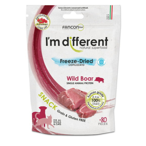 I`M DIFFERENT WILD BOAR DZIK LIOFILIZOWANE PRZYSMAKI DLA PSA 40g