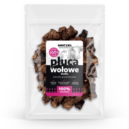 UNISZKI Płuca wołowe kostka dla psa 150g
