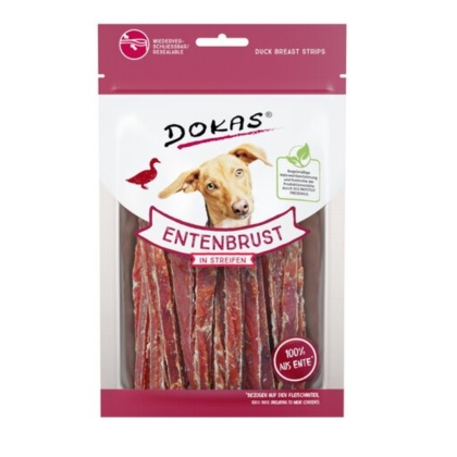 DOKAS - Paseczki z piersi kaczki dla psa 70g