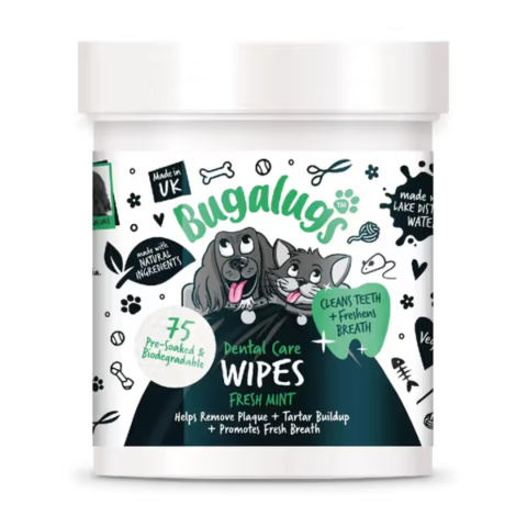 Bugalugs Dental Care Wipes 75sz - chusteczki do zębów dla psa i kota Bugalugs Dental Care Wipes 75sz - chusteczki do zębów dla psa i kota