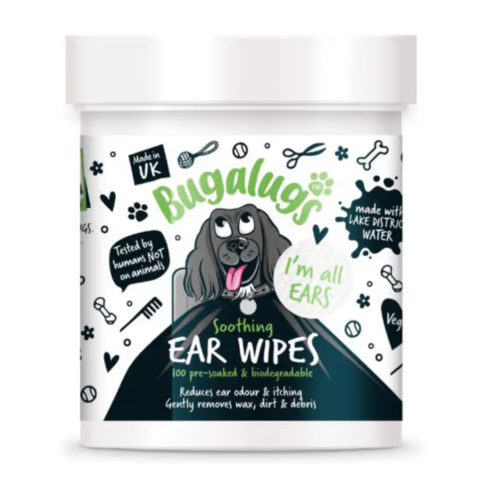 Bugalugs Soothing Ear Wipes 100szt. - biodegradowalne waciki do czyszczenia uszu psa Bugalugs Soothing Ear Wipes 100szt. - biodegradowalne waciki do czyszczenia uszu psa