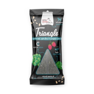 SYTA MICHA Trójkąt do żucia dla psa - Dorsz z jeleniem i spiruliną 2 szt.