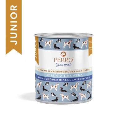 PERRO Karma mokra Gourmet JUNIOR Jeleń z gruszką 800g