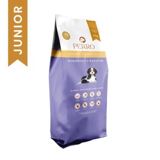 PERRO Karma sucha dla szczeniąt Wołowina z batatami Junior 1kg