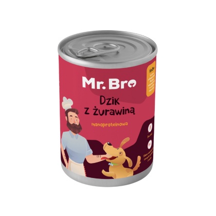Mr. Bro - Dzik z Żurawiną karma mokra dla psa 400g