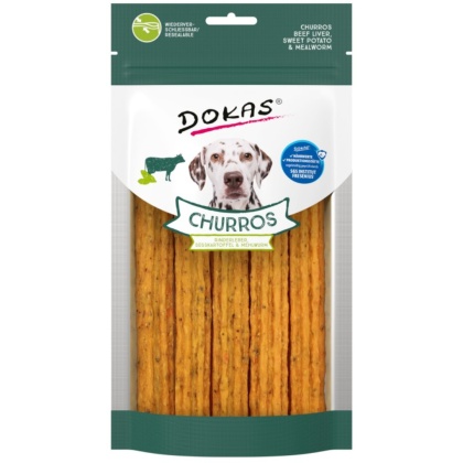 DOKAS Churros dla psa Wątroba wołowa i Insekty 150g