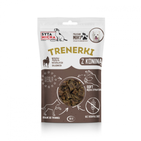 Syta Micha trenerki z koniną 80g pieskobox Syta Micha trenerki z koniną 80g pieskobox