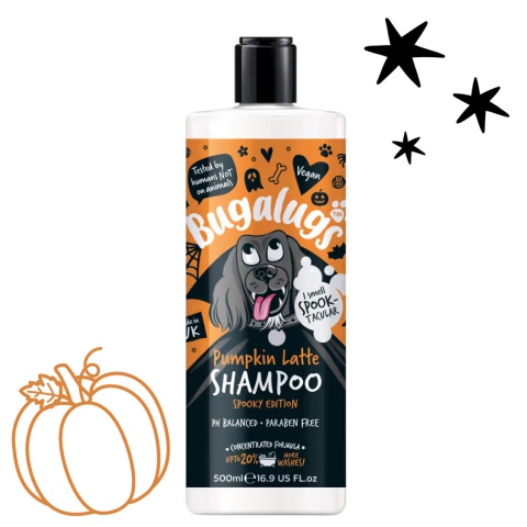 Bugalugs Pumpkin Latte Shampoo 500ml - uniwersalny szampon dla psa, o zapachu dyniowego latte
