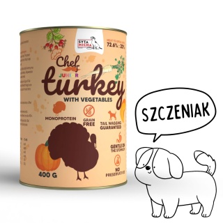 Syta Micha Mokra karma dla szczeniąt Indyk z warzywami JUNIOR 400g
