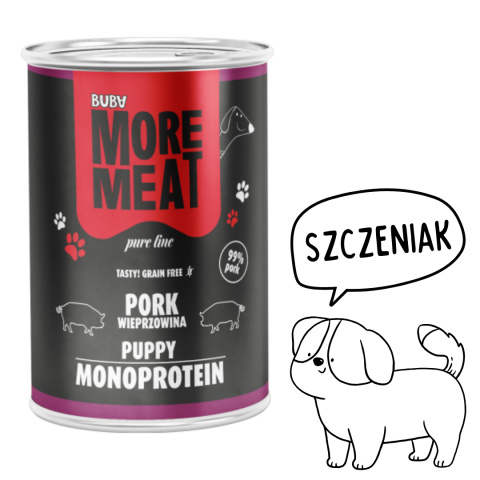 BUBA More Meat mono Pure 400g Puppy wieprzowina