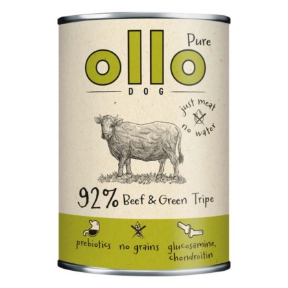 Ollo – karma mokra dla psa z wołowiną i zielonymi żwaczami 400g