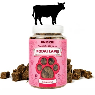 UNISZKI - Trenerki z wołowiną dla psa w słoiczku 150g