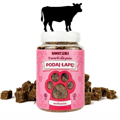 UNISZKI - Trenerki z wołowiną dla psa w słoiczku 150g