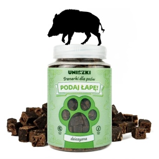 UNISZKI - Trenerki z dziczyzną dla psa w słoiczku 150g