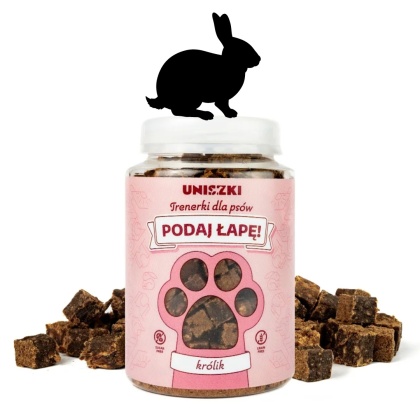 UNISZKI - Trenerki z królikiem dla psa w słoiczku 150g