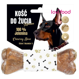Lovi Food Premium Chewing Bone Deer Hide S - kość do żucia dla psa, 100% jeleń