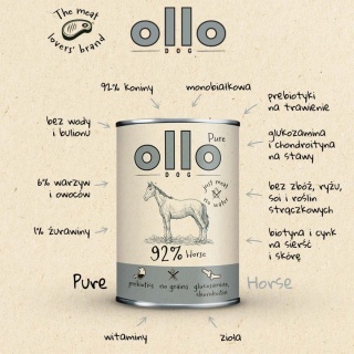 Ollo - karma mokra dla psa z Koniną 400g