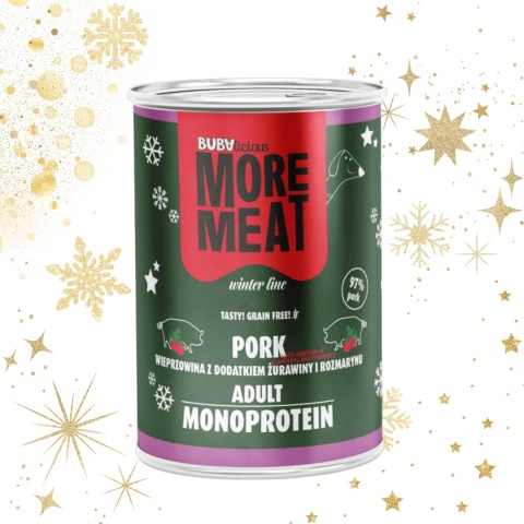 BUBAlicious Wieprzowina z żurawiną i rozmarynem 400 g – naturalna, bezzbożowa karma mokra dla psa – PieskoBox