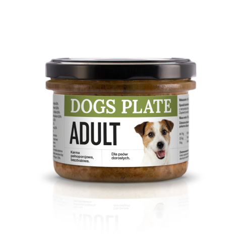 Dogs Plate Adult - karma mokra z indykiem i wołowiną 180g pieskobox