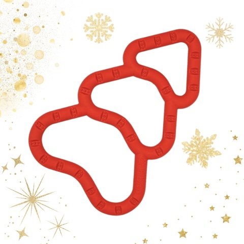 Czerwony świąteczny szarpak choinka dla psa Fiboo Fibinka – wykonany z tworzywa z recyklingu, ekologiczny pieskobox