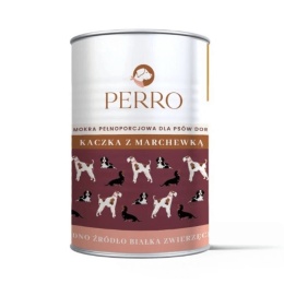 Perro – karma mokra z kaczką i marchewką dla psa 400 g, naturalna bezzbożowa karma