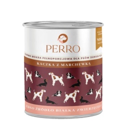 Perro – karma mokra z kaczką i marchewką dla psa 800 g, naturalna bezzbożowa karma