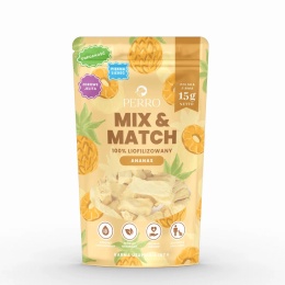 Opakowanie Perro MIX & MATCH – liofilizowany ananas dla psa naturalny owocowy dodatek do karmy, bogaty w witaminy pieskobox