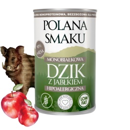 Polana Smaku - Dzik z jabłkiem karma mokra dla psa 400g