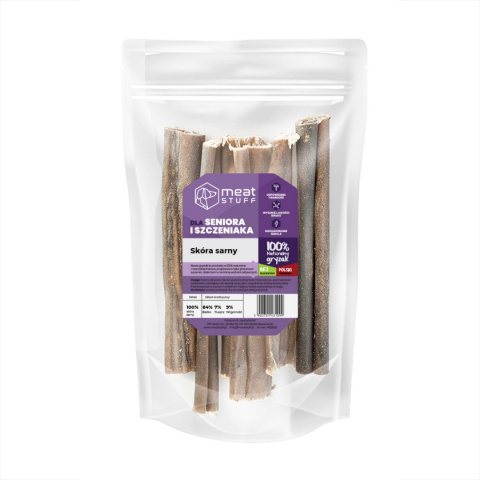 MEAT STUFF - Skóra sarny naturalny gryzak dla psa 100g MEAT STUFF - Skóra sarny naturalny gryzak dla psa 100g