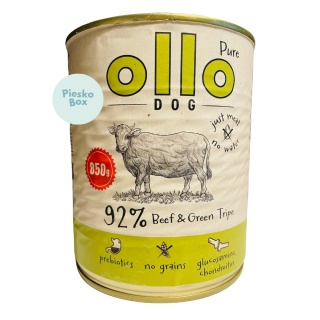 Ollo – karma mokra dla psa z wołowiną i zielonymi żwaczami 850g