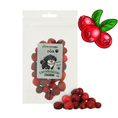 FACTORYHERBS - Liofilizowana ŻURAWINA smaczki dla psa 10g