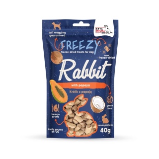 SYTA MICHA FREEZY - Królik z Papają Liofilizowane Przysmaki dla Psa 40g