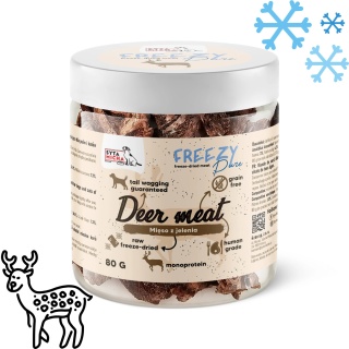 SYTA MICHA FREEZY Pure – 100% liofilizowane mięso JELENIA dla psa 80g