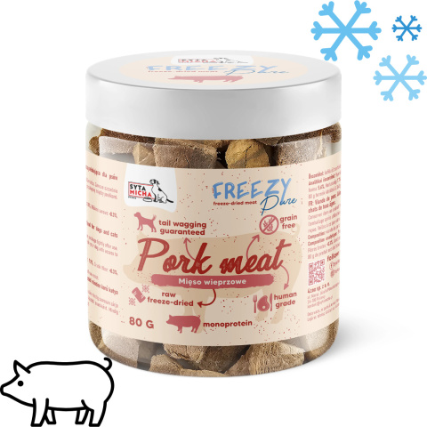 SYTA MICHA FREEZY Pure – 100% liofilizowane mięso wieprzowe dla psa 80g
