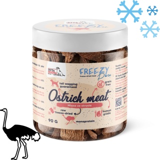 SYTA MICHA FREEZY Pure – 100% liofilizowane mięso STRUSIA dla psa 90g