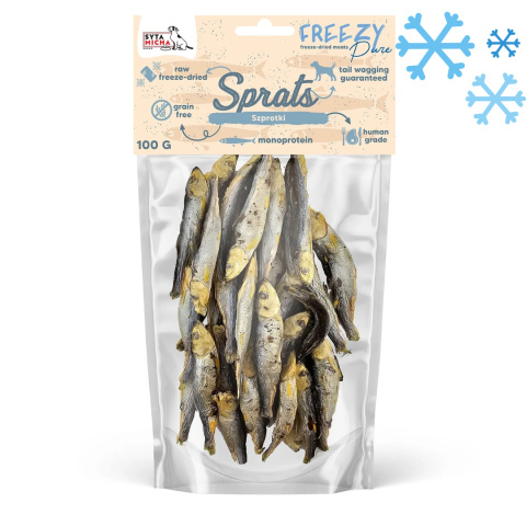 SYTA MICHA FREEZY Pure – 100% liofilizowane SZPROTKI dla psa 100g SYTA MICHA FREEZY Pure – 100% liofilizowane SZPROTKI dla psa 100g