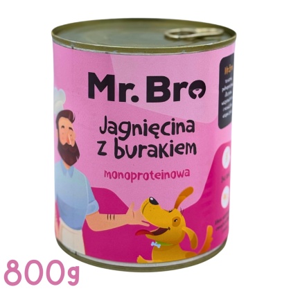 Mr. Bro - Jagnięcina z Burakiem karma mokra dla psa 800g