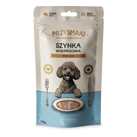 Przysmaki "Z Pańskiego Stołu" - Szynka wieprzowa dla psa 75g Przysmaki "Z Pańskiego Stołu" - Szynka wieprzowa dla psa 75g