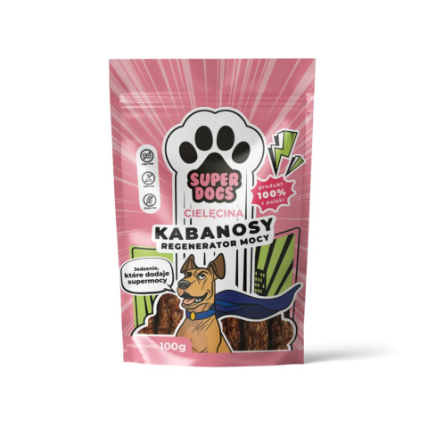 Kabanosy SUPERDOGS Regenerator Mocy. Cielęcina uniszki