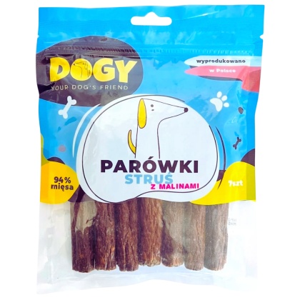 DOGY - Parówki dla psa Struś z Malinami 7szt