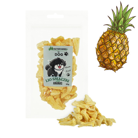 FACTORYHERBS - Liofilizowany ANANAS smaczki dla psa 20g FACTORYHERBS - Liofilizowany ANANAS smaczki dla psa 20g