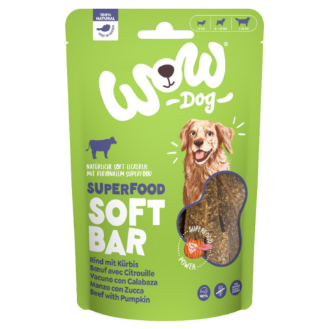 WOW - miękkie przysmaki wołowe z dynią dla psa 150g WOW - miękkie przysmaki wołowe z dynią dla psa 150g