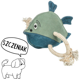 Skórzana Ryba - naturalna zabawka szarpak dla psa 28cm trixie
