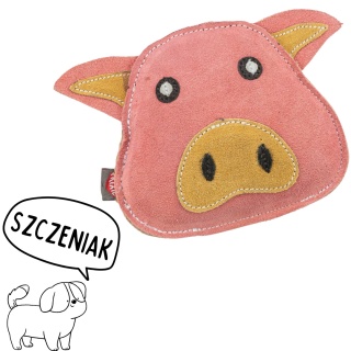 Trixie - Skórzana Świnka naturalna zabawka dla psa 19cm