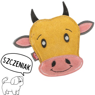 Trixie - Skórzana Krówka naturalna zabawka dla psa 19cm