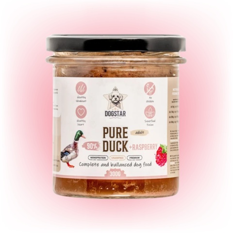 Dogstar - Gotowana karma z KACZKĄ dla psa 300g