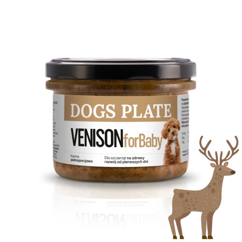 Dogs Plate for Baby Venison 180g Karma z mięsa z daniela dla szczeniąt